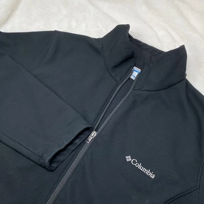 Suéter Softshell Cremallera Completa Exterior Senderismo Columbia Chaqueta Para Hombres Pequeño Negro Foto 1 de 4