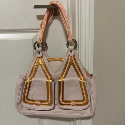 Bolso Matthew Williamson rosa pálido y melocotón con asas trenzadas en muy buena condición Foto 1 de 4