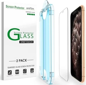 amFilm OneTouch Glass Screen Protector for iPhone 11 Pro (5.8"), 2 Pack - Picture 1 of 6
