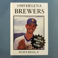 1989 Sports Pro HELENA Brewers #6 RUSTY RUGG Downsville LOUISIANA