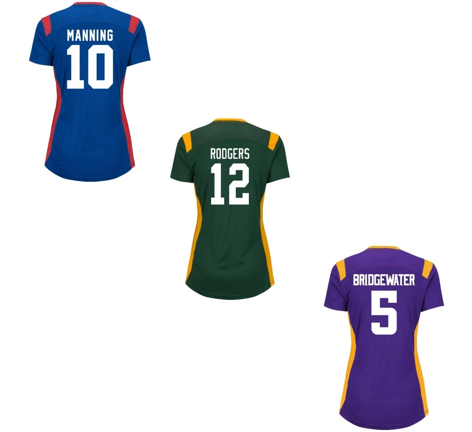 Camiseta deportiva Majestic para mujer del draft de la NFL con nombre y número  Foto 1 de 1