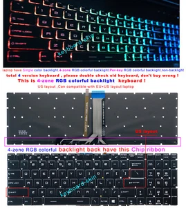 New for MSI GT72 2QD GT72 2QE GT72 6QD RGB Colorful Backlit Keyboard Crystal - Picture 1 of 7