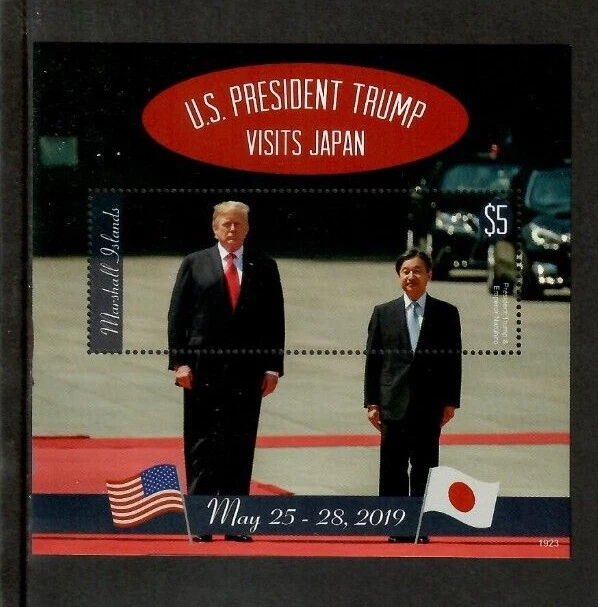 Islas Marshall 2019 - Trump en Japón - Hoja de estampillas de recuerdo Scott #1257 - MNH Foto 1 de 1
