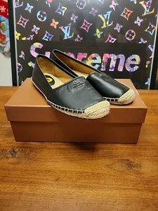 Coach Rhodelle Damen-Espadrille-Flats Leder schwarz Größe 8,5 neu - Bild 1 von 14