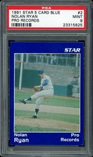 1991 Star Ryan 5 Card Blue Set Baseball #2 N. Ryan Pro Records PSA 9