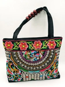 Embroidered Purse Shoulder Handbag from Guatemala Ethnic Boho Copper Coin Design - Picture 1 of 8