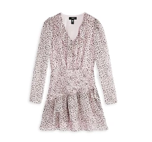 Aqua Girls Asymmetrical Ruffle Dress Pink/Black Size S - Picture 1 of 2