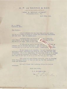 1916 E L Hoskin Membrete DENTAL FILADELFIA Pennsylvania A. P. de SABO & SON - Imagen 1 de 1