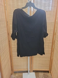 Kim Rogers Shirts Damen Übergröße 2X schwarz 3/4 Arm Bündchen Ärmelschlitz  - Bild 1 von 12