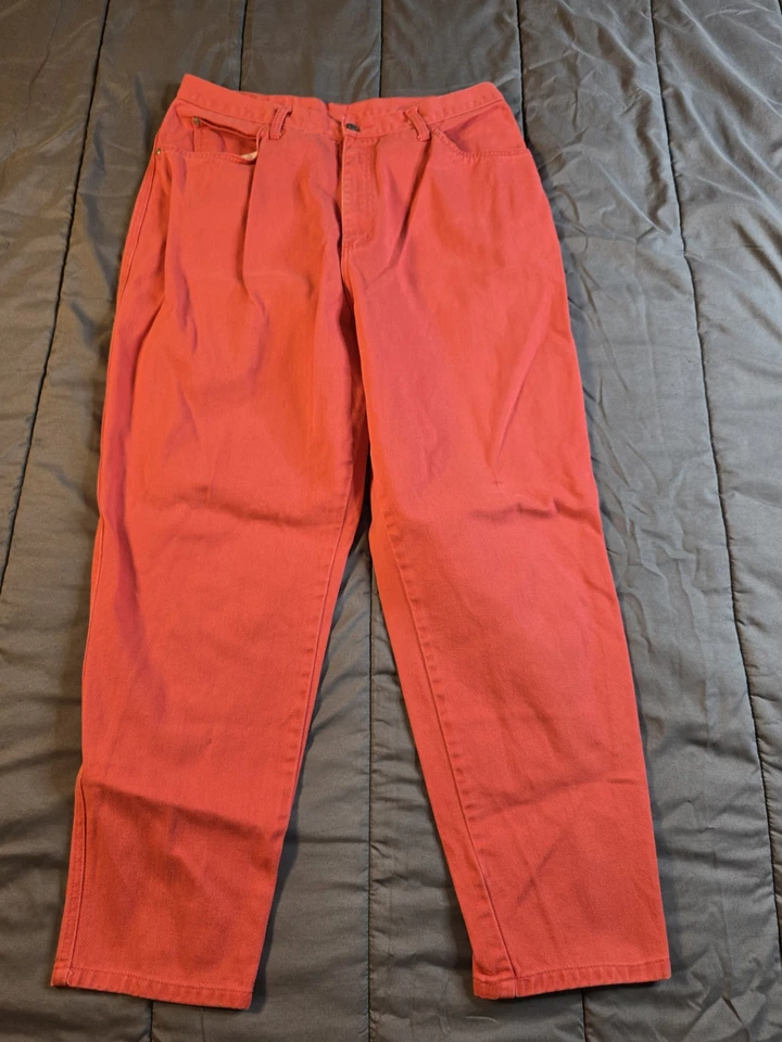 Винтажные женские джинсы Gitano 34/20 Вт кислотная стирка высокая талия сужающиеся мешковатые красные 90-е - Изображение 1 из 4