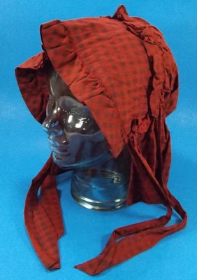 Encantador Sombrero Americano Antiguo Sunbonnet Cuerda Ajustable Buen Estado Foto 1 de 4