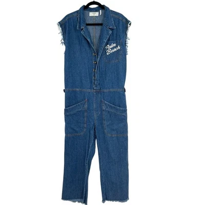 Macacão One Teaspoon Safari Camp jeans listra azul tamanho médio - Imagem 1 de 4