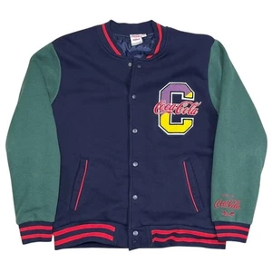 COCA COLA by STAPLE Varsity Letterman Jacket Blue Green Yellow Mens Size LARGE - Picture 1 of 10