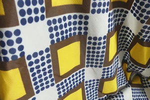 Vintage 60's Square Polka Dot Fabric Polyester Retro Sheer 45" x 94" - Picture 1 of 4