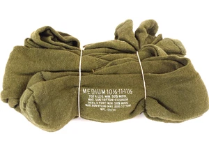 Calze vintage US Army OD tacco cuscino cotone/lana (lotto di 5) NUOVE - Foto 1 di 5
