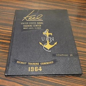 1964 U. S. NAVY BASIC TRAINING SCHOOL YEARBOOK KEEL CO. 571 GREAT LAKES, IL - Picture 1 of 4