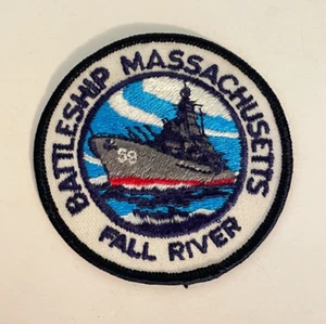 Vtg Battleship Massachusetts Fall River Embroidered Patch - Picture 1 of 3