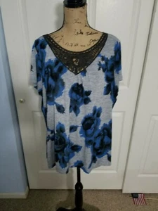 Ransom Woman's Size 2X Multi-Color Short Sleeve Top - Picture 1 of 9