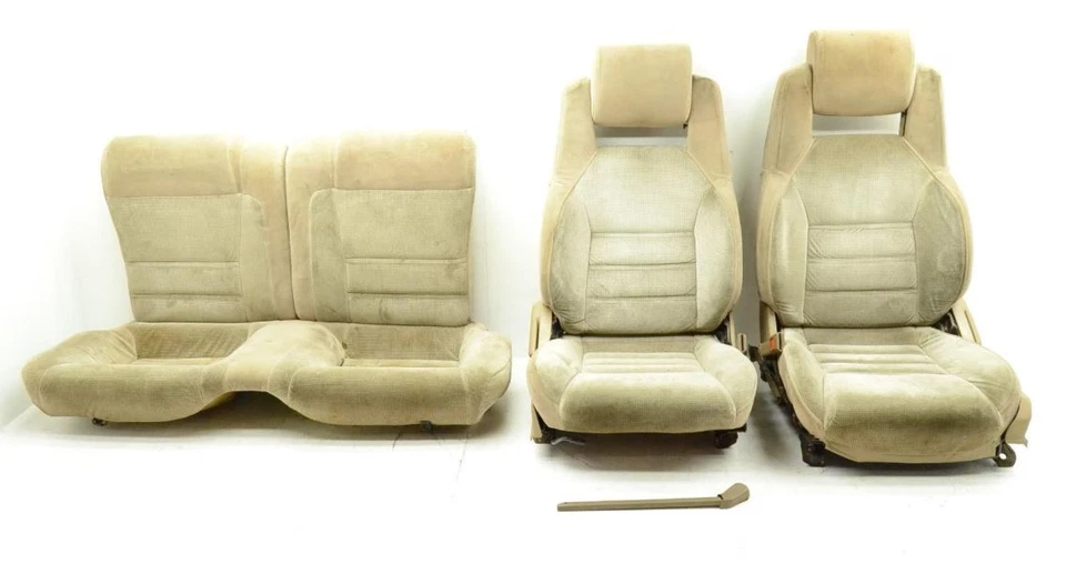 Toyota Supra MK3 1986 7MGE juego completo de asientos delanteros y traseros de tela bronceada Foto 1 de 4