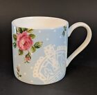 Royal Albert "Polka Rose" Coffee Mug Tea Cup Pale Green White Dots Crown England