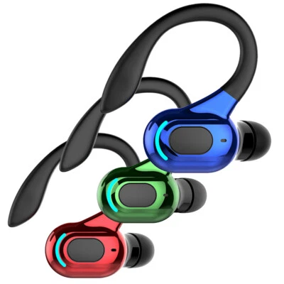Sports Wireless Headphones With Mic Waterproof Ear Hook Earphones Music Earbuds - Image 1 of 4