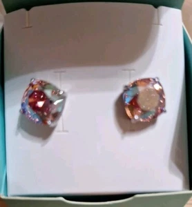 Origami Owl Light Rose Shimmer Clara Stud Earrings - Picture 1 of 4