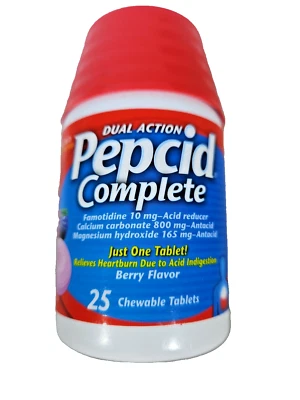 Pepcid Completo Doble Acción - 25 Comprimidos Masticables - Sabor Baya - Caducidad 01/2027 Foto 1 de 4