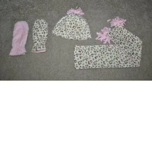 Winter Hat, Scarf, Gloves Set Jumping Beans Fleece White Animal Set Girls-sz M/L - Picture 1 of 6