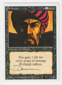 Signed El-Hajjaj Proof LP Revised Artist Dameon Willich 1994 MTG Magic AP Rare! - Picture 1 of 2