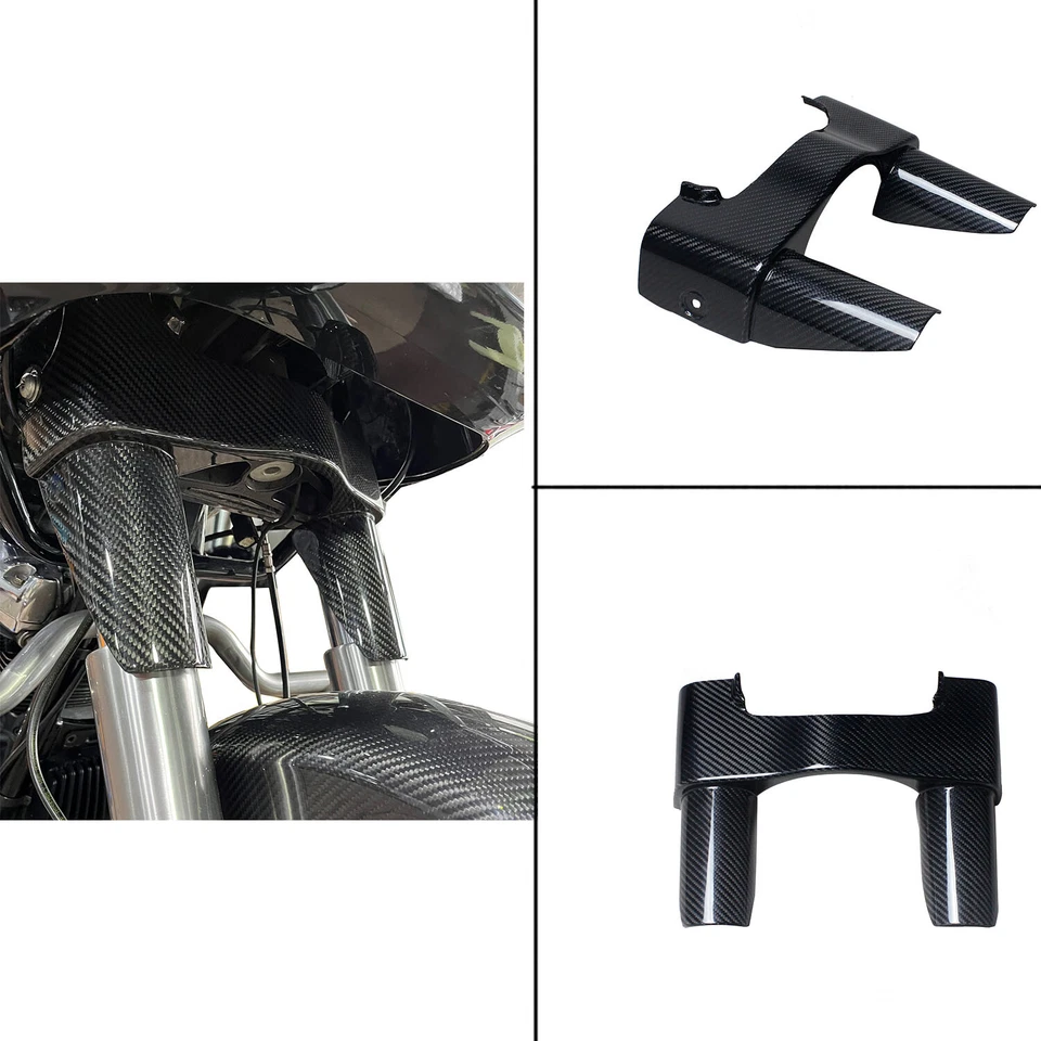 Carbon Fiber Upper Front Fork Boot Slider Cover for Harley 14-25 Road Glide FLHX - Imagem 1 de 4