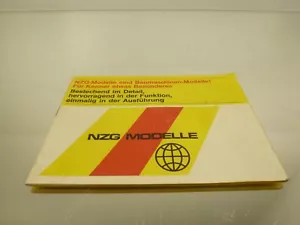 NZG MODELLE CATALOGUE 1970 KATALOG KATALOGUS VINTAGE - FAIR CONDITION - Imagen 1 de 8