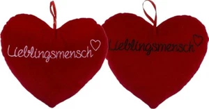 Herz-Kissen Lieblingsmensch Liebe Spruch Geschenk Freundschaft Partner Freundin - Picture 1 of 4