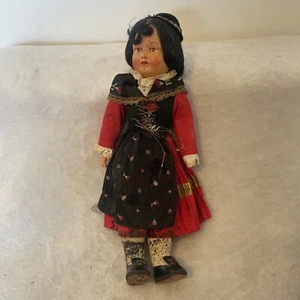 "Muñeca popular checoslovaca antigua de 14"" en traje tradicional" - Imagen 1 de 10