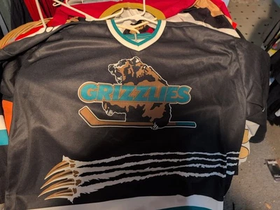 Rare Utah Grizzlies VTG 90s Bauer Authentic Jersey Mens XL Black Hockey 7077 - Image 1 of 4
