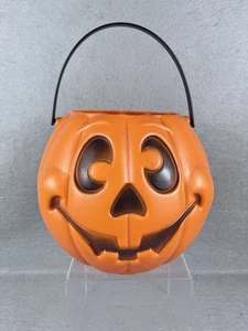 VINTAGE 1997 GRAND VENTURE HALLOWEEN BLOW MOLD JACK O LANTERN PUMPKIN CANDY PAIL - Picture 1 of 7