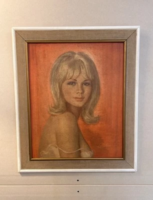 WALTER LAMBERT DIANE ESTAMPADO ENMARCADO Tretchikoff MCM 60s 70s DE COLECCIÓN RETRO Shabner Foto 1 de 4