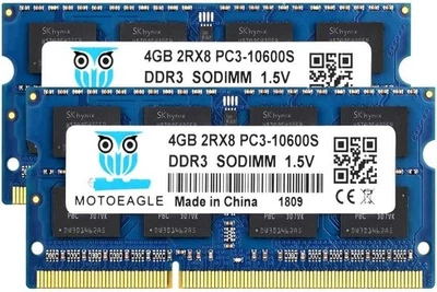 PC3 10600S 8GB Kit 2x4GB DDR3 1333 SODIMM RAM 4GB DDR3 1333MHz 2Rx8 PC3-10600 - Immagine 1 di 4