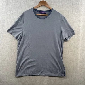Ralph Lauren Purple Label T Shirt XL Slim Blue Striped Short Sleeve Logo Soft - Picture 1 of 16