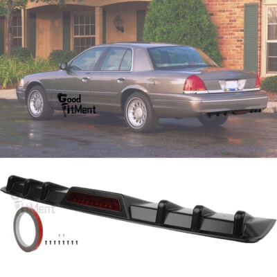 Difusor de parachoques trasero negro 6 aletas divisor para Ford Crown-Victoria 1998-2011 Foto 1 de 4