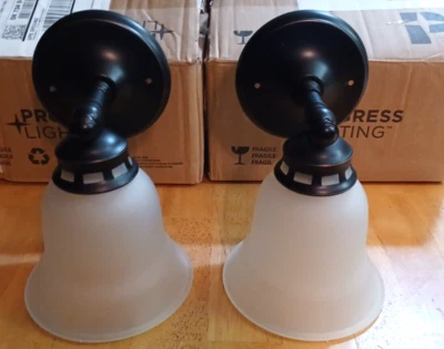 (2) Progress Lighting Antique Rustic Bronze Wall Sconces – Single Light x2 - Изображение 1 из 4