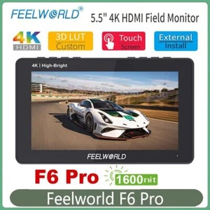 FEELWORLD F6 Pro 5.5" 1600nits 4K HDMI Field Video Monitor Touch Screen 3D LUT. - Picture 1 of 12
