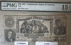 1861 T-20 $20 The Confederate States Of America Note - Civil War Era