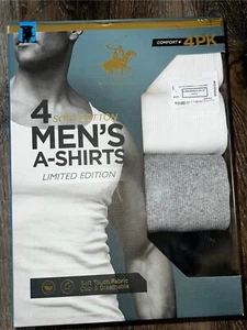 Beverly Hills Polo Club ~ Men's 4-Pack Tanks Tops Cotton Black White Gray ~ M - Picture 1 of 3