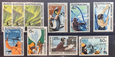 1966 AAT AUSTRALIAN ANTARCTIC TERRITORY MH STAMPS #L8-L18 SHORT SET WITH EXTRAS Cover