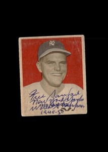 Fred Sanford 1949 Bowman authentic autographed card New York Yankees