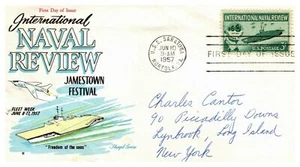 1957 FDC Fluegel International Naval Review Jamestown Festival Fleet Week - Picture 1 of 3