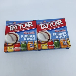 TATTLER Reusable WIDE MOUTH 12 x2 Canning Jar Rubber Rings - Bulk 2 Dozen - Picture 1 of 6