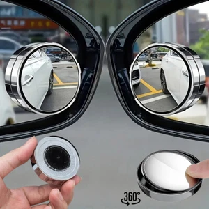 Car Rearview Mirror , 2 Round HD Glass Frameless Convex Rear View Mirrors Of - Picture 1 of 21