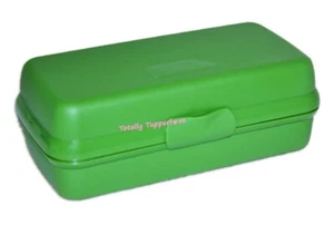 Tupperware Hoagie Sub Fiambrera Sandwich Guardián Bisagras Rectángulo Verde NUEVO ❤️ - Imagen 1 de 2