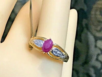 BRAND-NEW 10K GOLD .75 CARATS NATURAL RUBY SOLITAIRE RING 2.88 GRAMS + RING BOX - Image 1 of 4